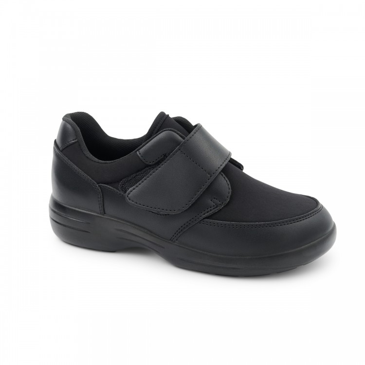 Level Anatomic Ανατομικό Ανδρικό παπούτσι ελαστικό με velcro 580 Μαύρο